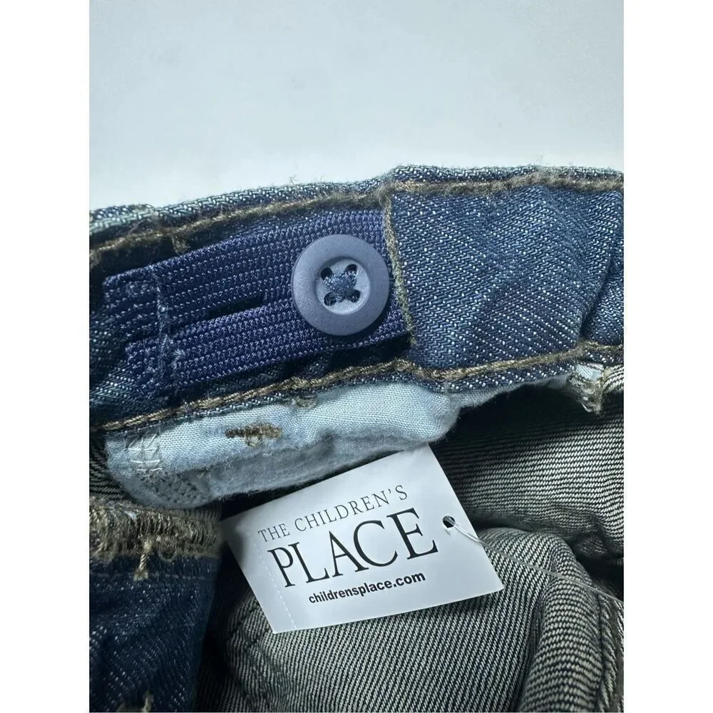 NWT The Children's Place Bootcut Jeans Boys Size 5T Dark Blue Adjustable Waist